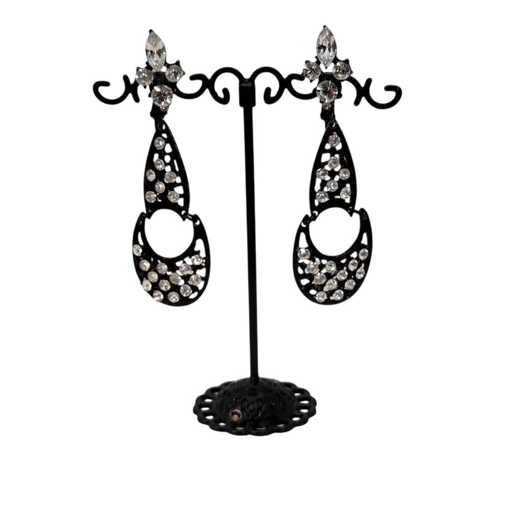 Vintage rhinestone clip-on earrings